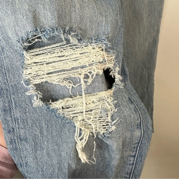 Madewell The Perfect Vintage Straight Jean Distressed Raw Hem Denim Size 25 - Picture 9 of 10